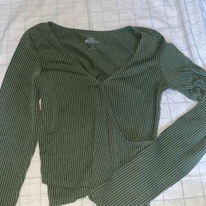 Green Ribbed Hollister Long Sleeve.